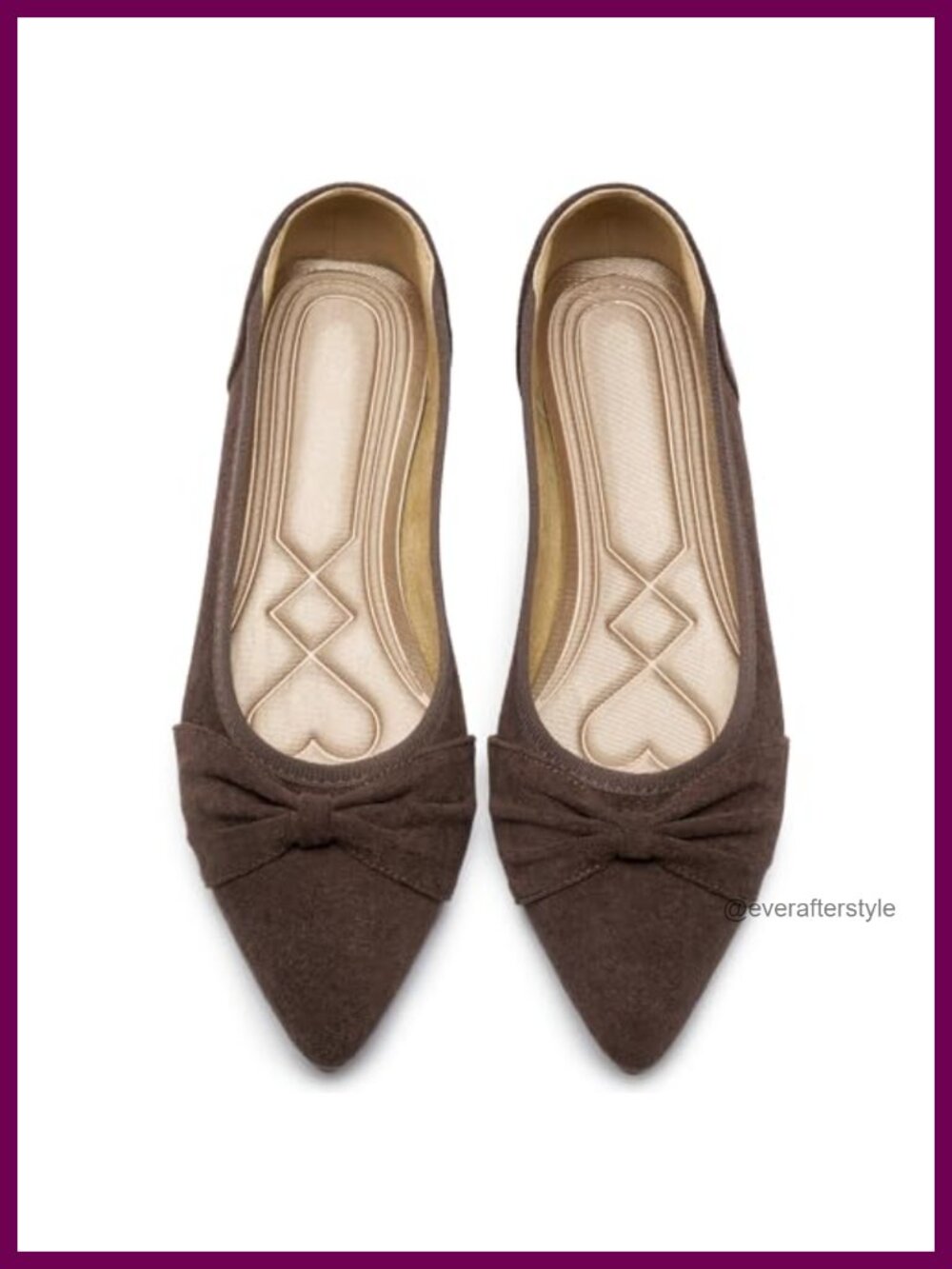 Faux Suede Pointed Toe Ballet Flats Foldable Memory Foam Women's Shoes